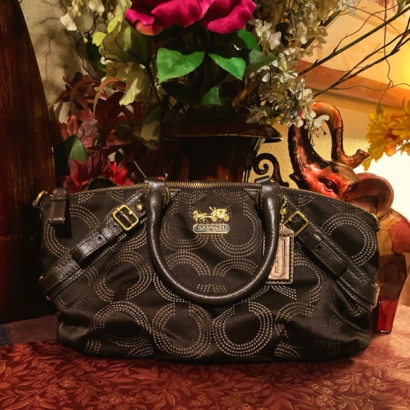 Coach Brown and Gold Legacy Top Handle Shoulder Bag Tote Purse Medium - Picture 1 of 10